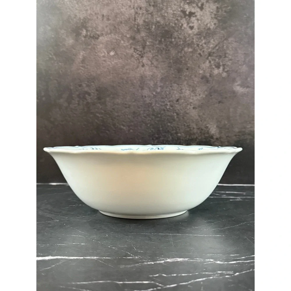 VTG Blue Danube Blue Onion 10in Serving Vegetable Bowl Banner Backstamp